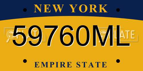 59760ML New York License Plate