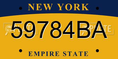 59784BA New York License Plate