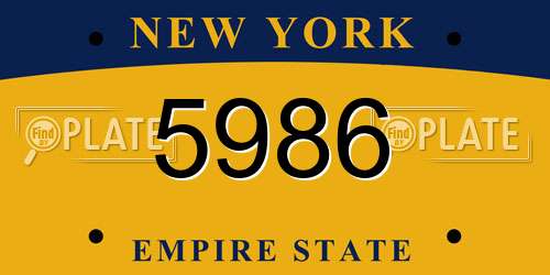 5986 New York License Plate