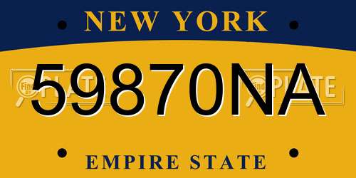 59870NA New York License Plate