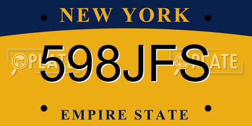 598JFS New York License Plate