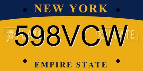 598VCW New York License Plate