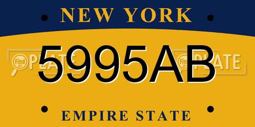 5995AB New York License Plate