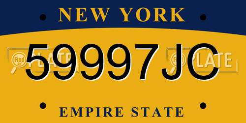 59997JC New York License Plate