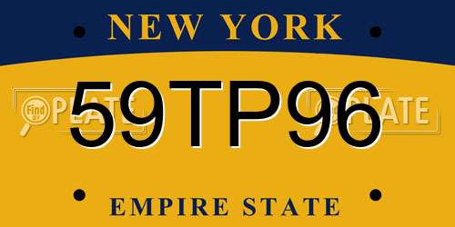 59TP96 New York License Plate
