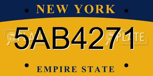 5AB4271 New York License Plate