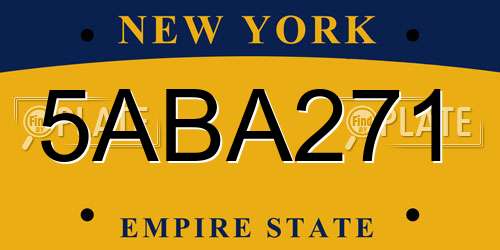 5ABA271 New York License Plate