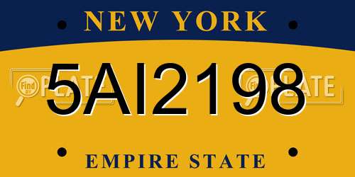 5AI2198 New York License Plate