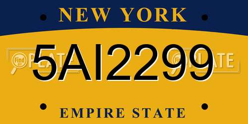 5AI2299 New York License Plate