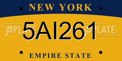 5AI261 New York License Plate