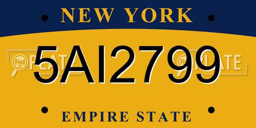 5AI2799 New York License Plate