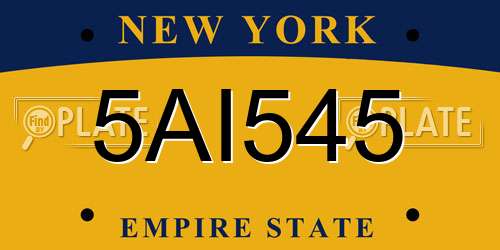 5AI545 New York License Plate