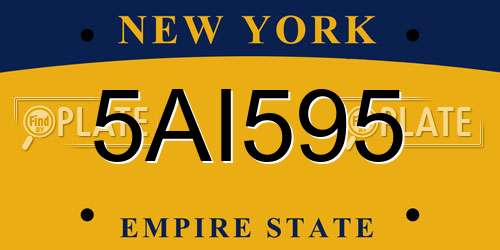5AI595 New York License Plate