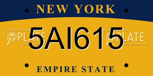 5AI615 New York License Plate