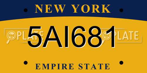 5AI681 New York License Plate