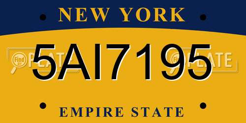 5AI7195 New York License Plate