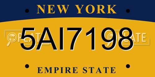 5AI7198 New York License Plate