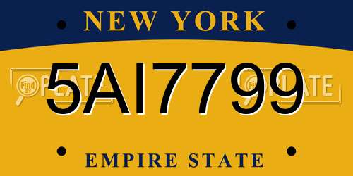 5AI7799 New York License Plate
