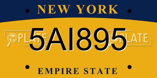 5AI895 New York License Plate