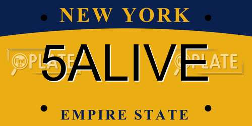 5ALIVE New York License Plate