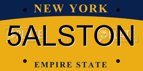 5ALSTON New York License Plate