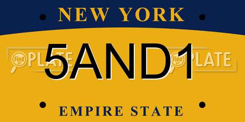 5AND1 New York License Plate