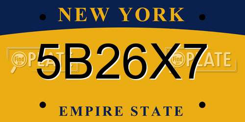 5B26X7 New York License Plate