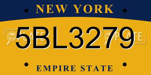 5BL3279 New York License Plate