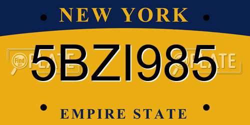 5BZI985 New York License Plate
