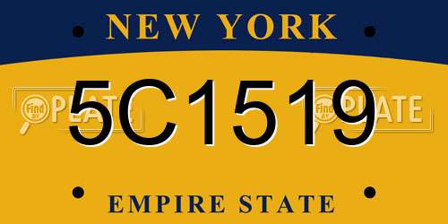 5C1519 New York License Plate