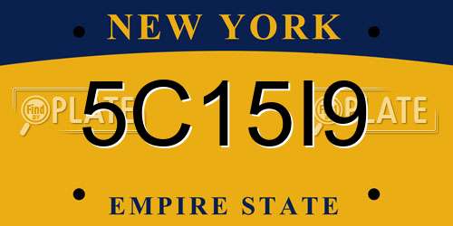 5C15I9 New York License Plate