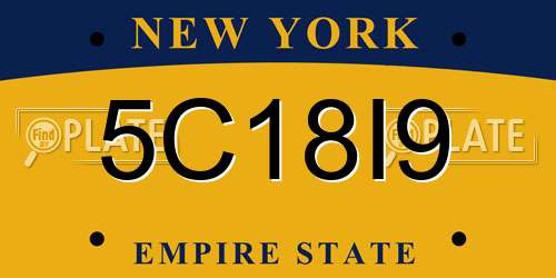 5C18I9 New York License Plate