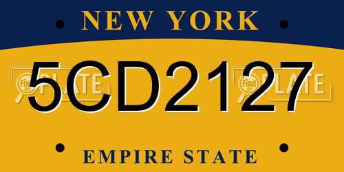 5CD2127 New York License Plate