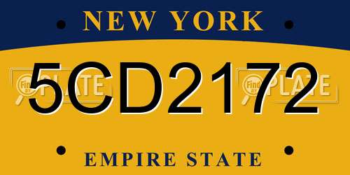 5CD2172 New York License Plate