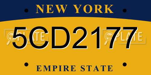 5CD2177 New York License Plate