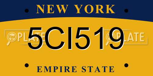 5CI519 New York License Plate