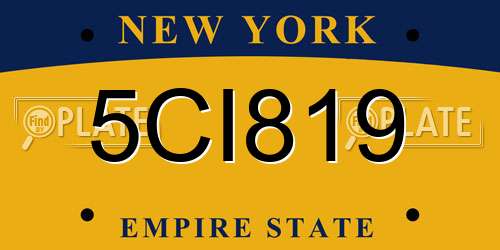 5CI819 New York License Plate
