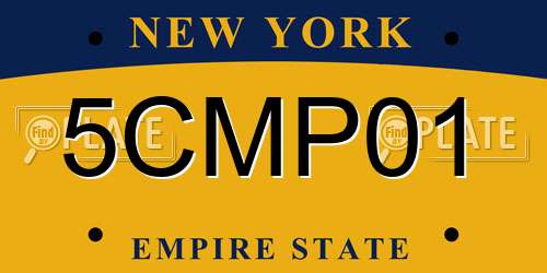 5CMP01 New York License Plate