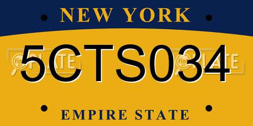 5CTS034 New York License Plate