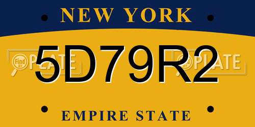5D79R2 New York License Plate