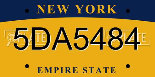 5DA5484 New York License Plate
