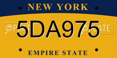 5DA975 New York License Plate