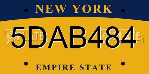 5DAB484 New York License Plate