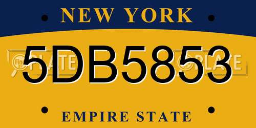 5DB5853 New York License Plate