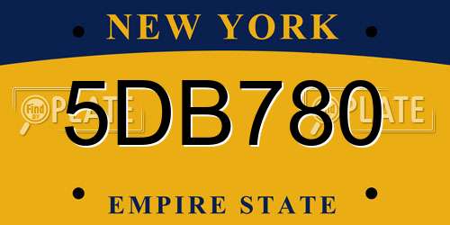 5DB780 New York License Plate