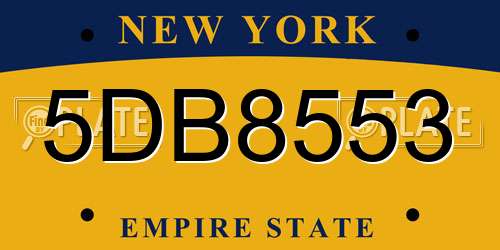 5DB8553 New York License Plate