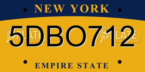5DBO712 New York License Plate