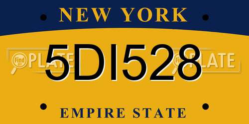 5DI528 New York License Plate