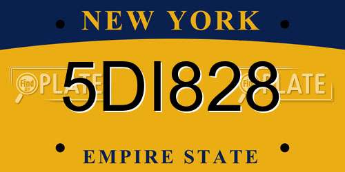 5DI828 New York License Plate