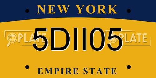 5DII05 New York License Plate